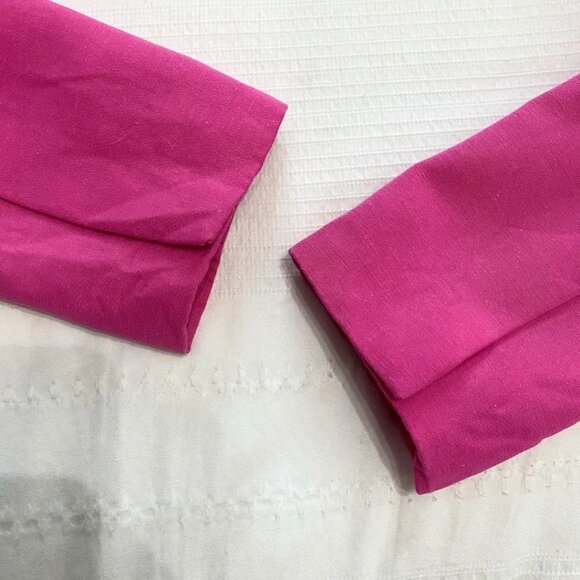 ZARA PINK LINEN BLEND CROPPED BLAZER STYLE 2010/719/630 - M - Picture 10 of 12